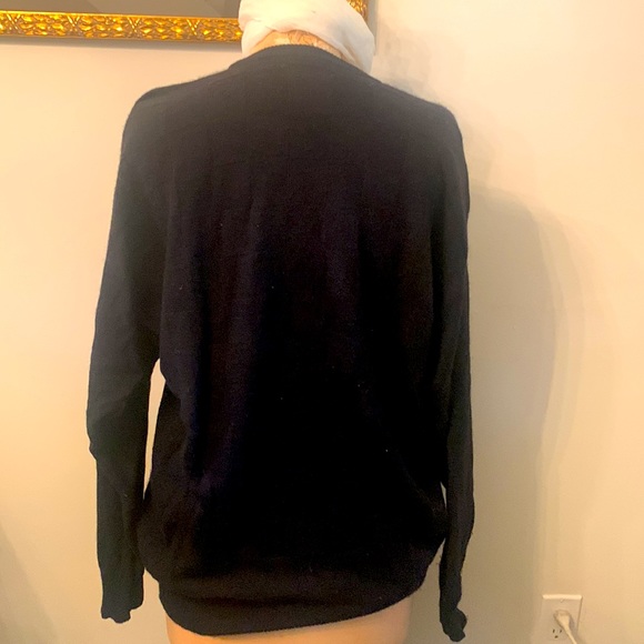 Neiman Marcus exclusive black cashmere/ cotton pullover sweater - Picture 3 of 4